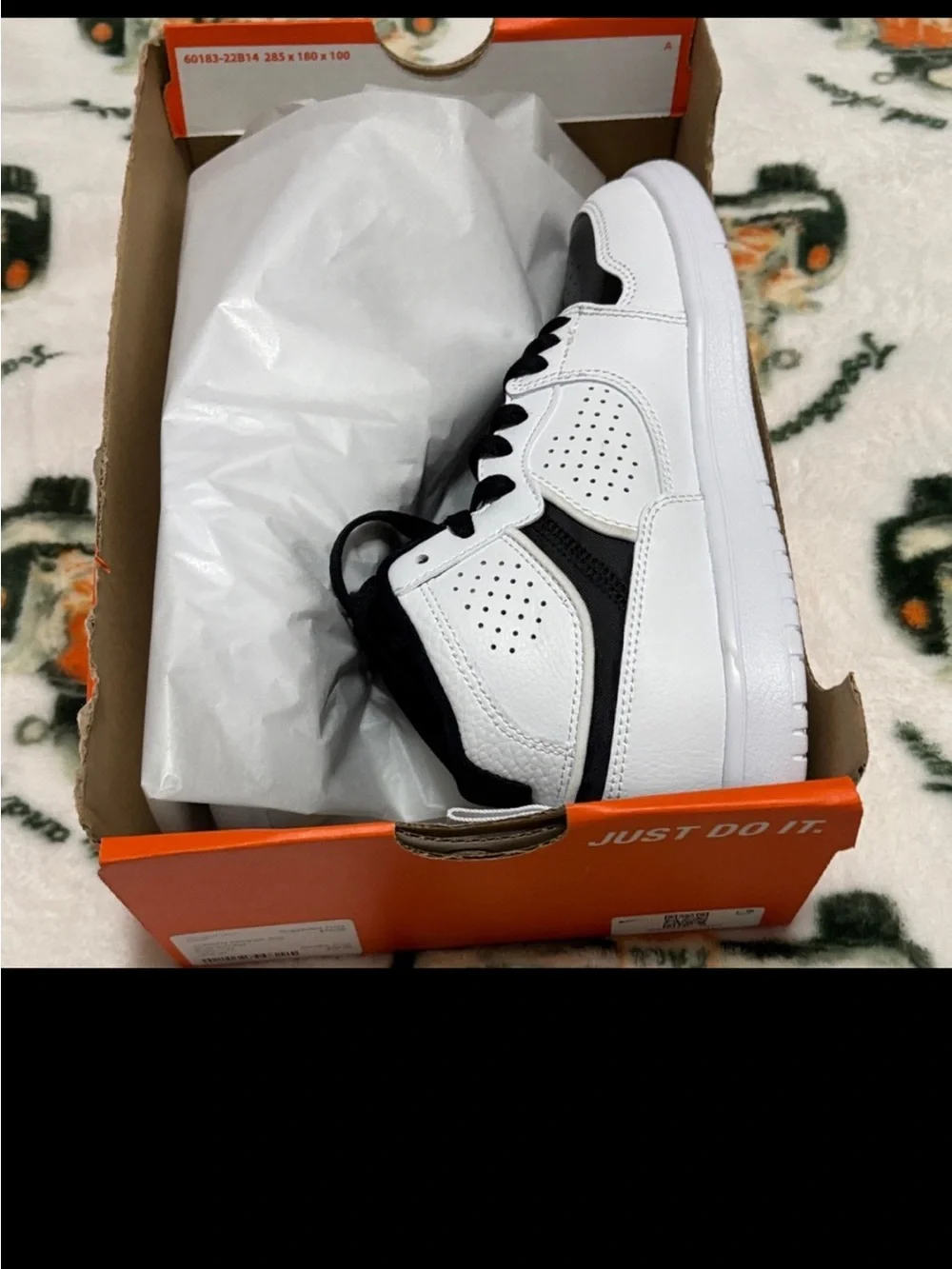 Kids Jordan Black & White High-Top Sneakers